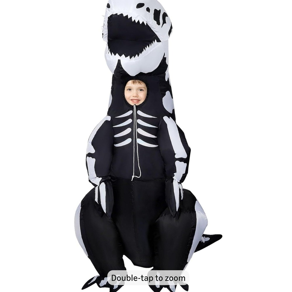 Lulu Home‎ Inflatable Skeleton T-Rex Costume Kids Black Dinosaur 6.5FT 21224B K1